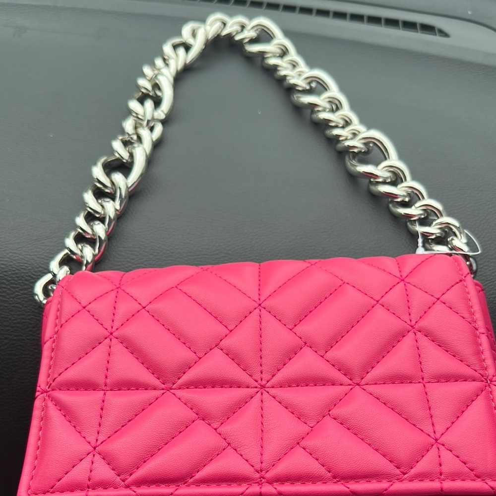 Pink ZARA Quilted Chain Shoulder Bag